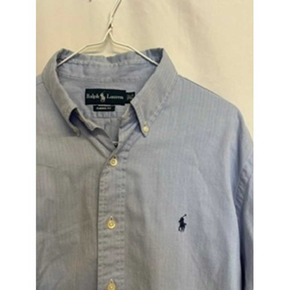 Ralph Lauren Mens Classic Fit Light Blue Oxford Button Down Shirt 16.5 32/33 - Picture 2 of 6